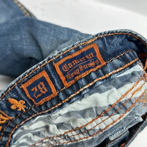 Rock Revival Cameron Easy Straight Leg Embroidered Denim Blue Jeans Womens 28 - Picture 11 of 14